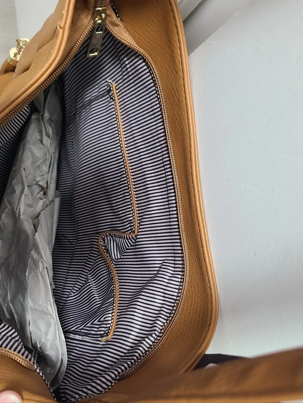 Tan Shoulder Bag with Matching Pouch - Casual Everyday